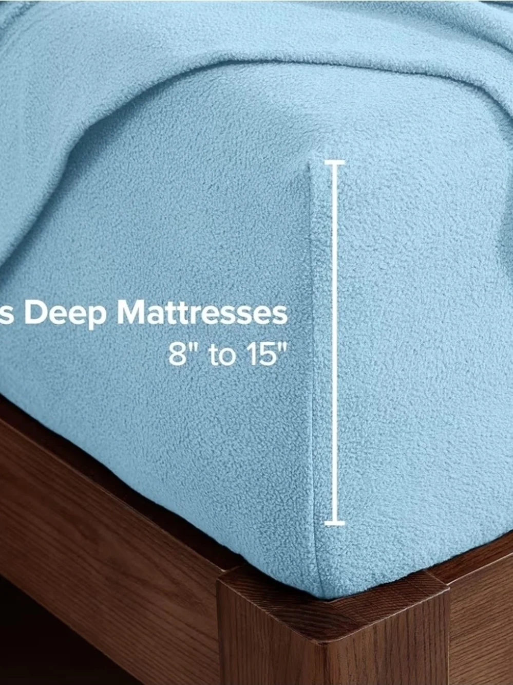 Queen Bare Home Light Blue Polar Fleece Sheet Set - Ultra Soft Bedding